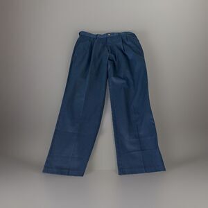 HAGGAR Dress Pants Mens 36x30 Slacks Flat Front Navy